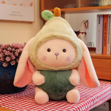 (45cm Avocado Rabbit) Lovely Fruit Rabbit Plush Toy Stuffed Pillow Soft Comfortable Skin-friendly Plush Doll For Kids Christmas Children\'s Day