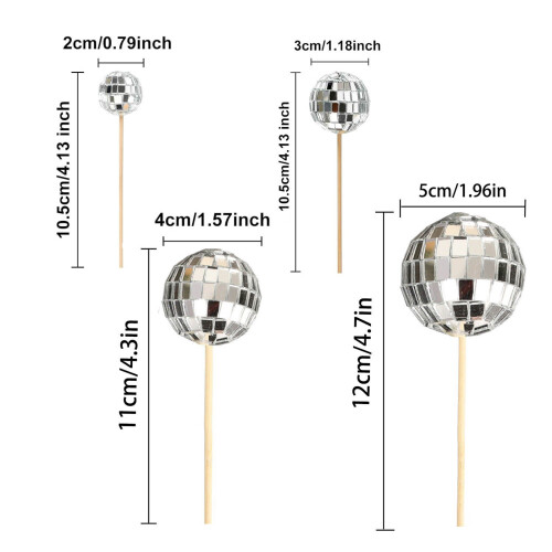 Boules disco en plastique scintillantes, décorations de-4cm 2
