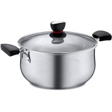 Stainless Steel Cookware Set with Nonstick Frying Pan and Stock Pot, Glass Lid, Induction Safe