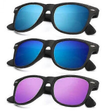 (Normal, COLOR 24) Polarized Sunglasses For Men And Women Matte Finish Sun Glasses Color Mirror Lens 100% Uv Blocking (3 Pack)