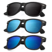 (Normal, COLOR 8) Polarized Sunglasses For Men And Women Matte Finish Sun Glasses Color Mirror Lens 100% Uv Blocking (3 Pack)
