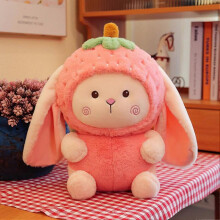 (45cm Strawberry Rabbit) Lovely Fruit Rabbit Plush Toy Stuffed Pillow Soft Comfortable Skin-friendly Plush Doll For Kids Christmas Children\'s Day