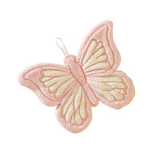 Gant de toilette en forme de papillon, polaire épaisse et-Rose