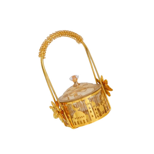 Decorative Metal Serving Tray for Kitchen Accent and Snacks-C