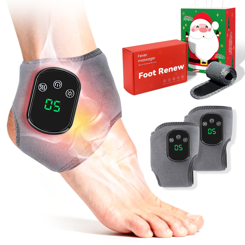 Shiatsu Foot Massager with Heat Kneading and Compression, 8 Modes, Adjustable Fit, 2pcs