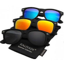 (Normal, COLOR 14) Polarized Sunglasses For Men And Women Matte Finish Sun Glasses Color Mirror Lens 100% Uv Blocking (3 Pack)