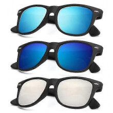 (Normal, COLOR 25) Polarized Sunglasses For Men And Women Matte Finish Sun Glasses Color Mirror Lens 100% Uv Blocking (3 Pack)