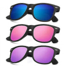 (Normal, COLOR 28) Polarized Sunglasses For Men And Women Matte Finish Sun Glasses Color Mirror Lens 100% Uv Blocking (3 Pack)