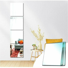 Frameless Mirror Tiles For Over The Door Installation, High-Quality Glass Adhesive Shatterproof Full Length Mirror, Suitable For Various Decor Styles