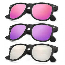 (Normal, COLOR 31) Polarized Sunglasses For Men And Women Matte Finish Sun Glasses Color Mirror Lens 100% Uv Blocking (3 Pack)