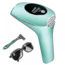 (EU Plug, Light Green) Laser Depilator Professional Permanent Lcd Laser Hair Removal Photoepilator Women Painless Hair Remover Machine