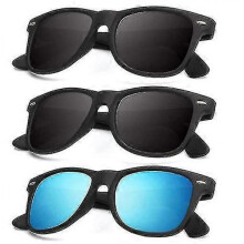 (Normal, COLOR 1) Polarized Sunglasses For Men And Women Matte Finish Sun Glasses Color Mirror Lens 100% Uv Blocking (3 Pack)