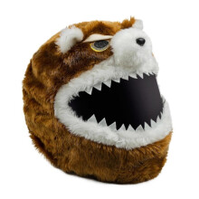 (M, Angry teddy) Motorcycle Helmet Hat Christmas Cap Gift Cover Motorbike Funny Heeds Crazy Case Crash For Outdoor Personalized Full Helmets