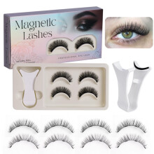 Magnetic Eyelashes with Applicator No Glue Natural Wispy Reusable False Lashes Kit A2