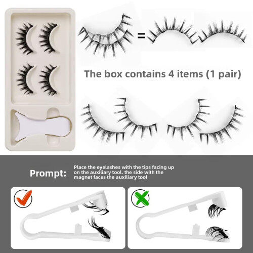Magnetic Eyelashes with Applicator No Glue Natural Wispy Reusable False Lashes Kit A2 2