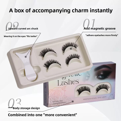 Magnetic Eyelashes with Applicator No Glue Natural Wispy Reusable False Lashes Kit A2 1