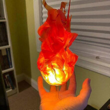(Green) Simulation Floating Fireball Lamp Artificial Fire Flame With Clear Wearable High Quality