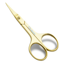 Gold Small Curved Stainless Steel Eyebrow Scissors for Precise Trimming and Manicure Grooming