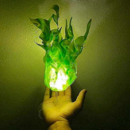 (Green) Simulation Floating Fireball Lamp Artificial Fire Flame With Clear Wearable High Quality 2