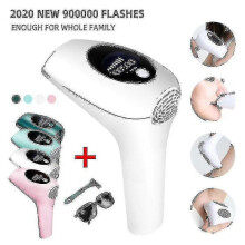 (UK Plug, White) Laser Depilator Professional Permanent Lcd Laser Hair Removal Photoepilator Women Painless Hair Remover Machine