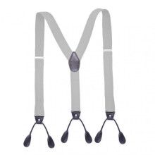 (Light Grey) Men Suspender With 6 Button Closure Non-slip Design Adjustable Elastic Keep Your Pants Up Men Y-shaped Heavy Duty Suspender Dad Gift