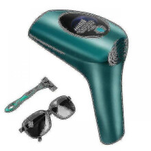 (EU Plug, Dark Green) Laser Depilator Professional Permanent Lcd Laser Hair Removal Photoepilator Women Painless Hair Remover Machine