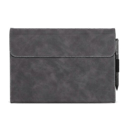 (Grey) New 2024 For Microsoft Surface Pro 9 Pu Leather Keyboard Case Adjustable Stand Anti-drop Tablet Cover 1