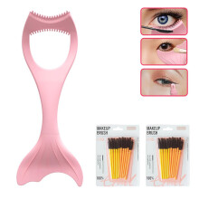 3in1 Mascara Guard and Eyelash Applicator Tool, Silicone Lash Shield with 2 Lash Brushes