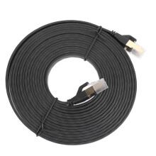 Cat8 Ethernetkabel met hoge bandbreedte voor snelle gegevensoverdracht, afgeschermde bescherming tegen interferentie, vergulde RJ45-connector, plat