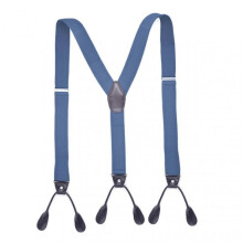 (Blue) Men Suspender With 6 Button Closure Non-slip Design Adjustable Elastic Keep Your Pants Up Men Y-shaped Heavy Duty Suspender Dad Gift
