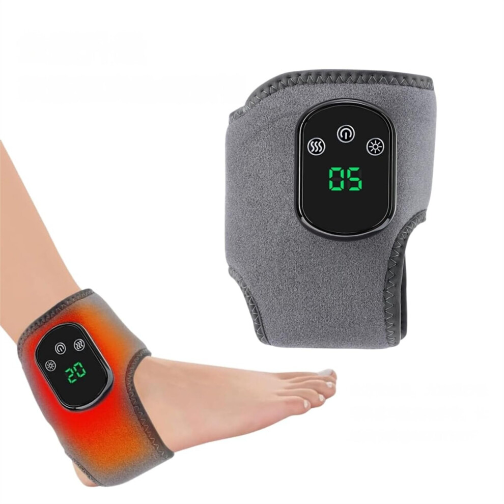 Cordless Heated Foot and Ankle Massager Wraps, Adjustable Heat and Vibration Therapy, 2 Piece Set