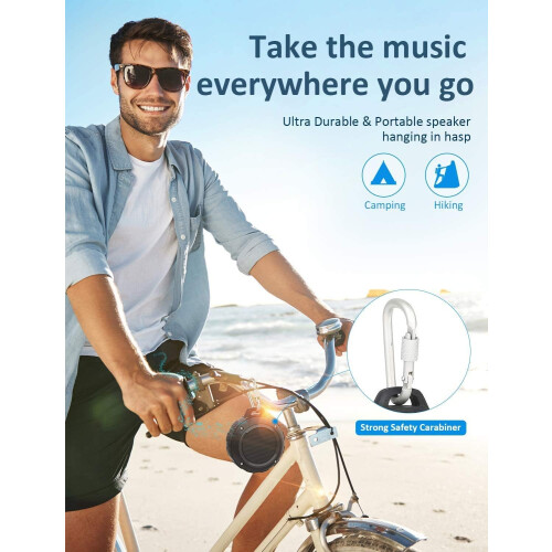 Σύντροφος για το ντους: Ηχείο Bluetooth, IPX7 Αδιάβροχο, Φορητά ηχεία με ενσωματωμένο 2