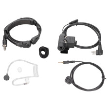 Auriculares con micrófono de garganta para comunicaciones seguras, entornos ruidosos, fines de vigilancia, PTT táctico, cinta resistente al sudor,