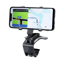 Universell kompatibler Armaturenbrett-Handyhalter, 360-Drehung, einfach zu montierender Clip für Smartphones von 4,0 bis 6,7 Zoll, schwarzes ABS +