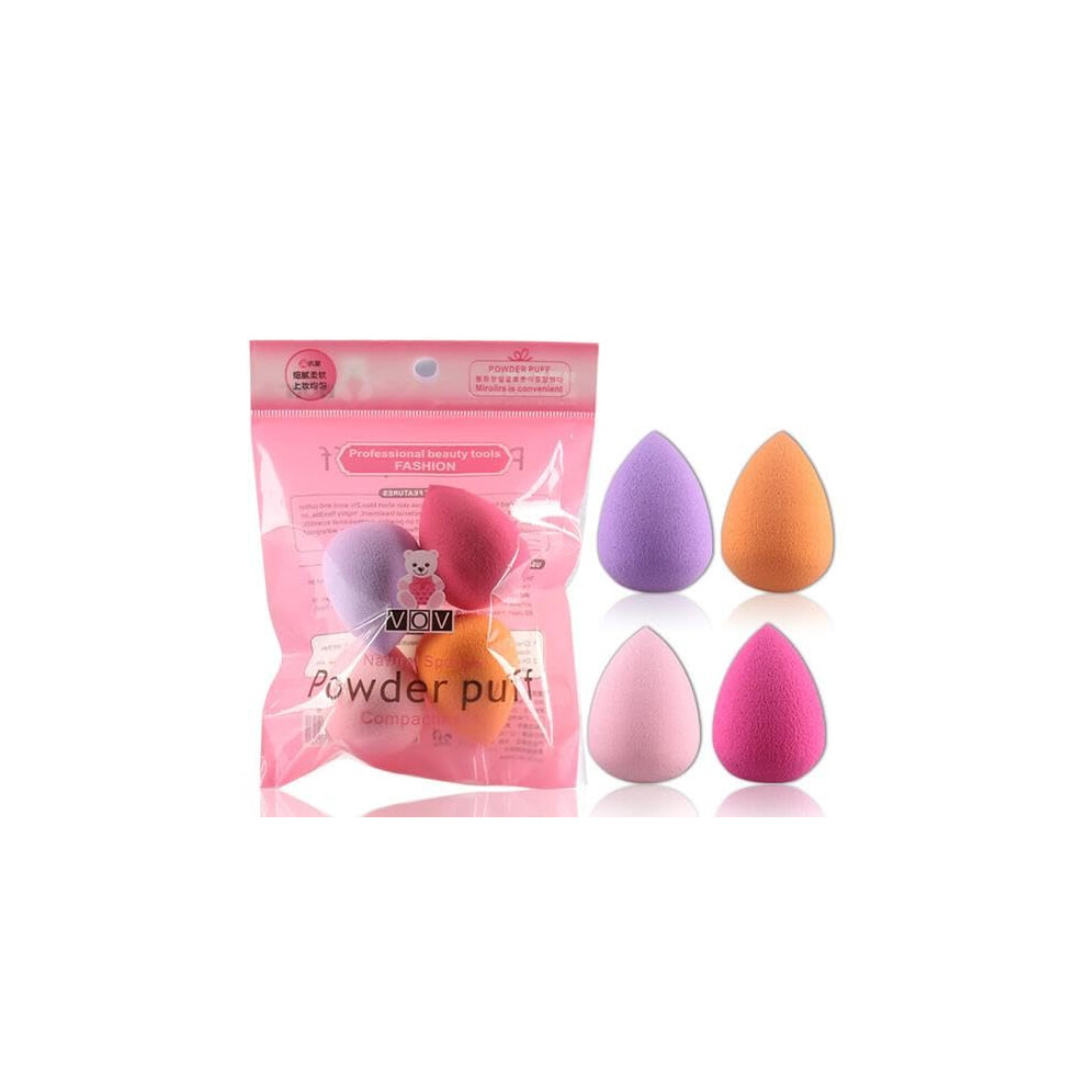 4pcs Mini Makeup Sponge Set Water Drop for Flawless Foundation and Concealer