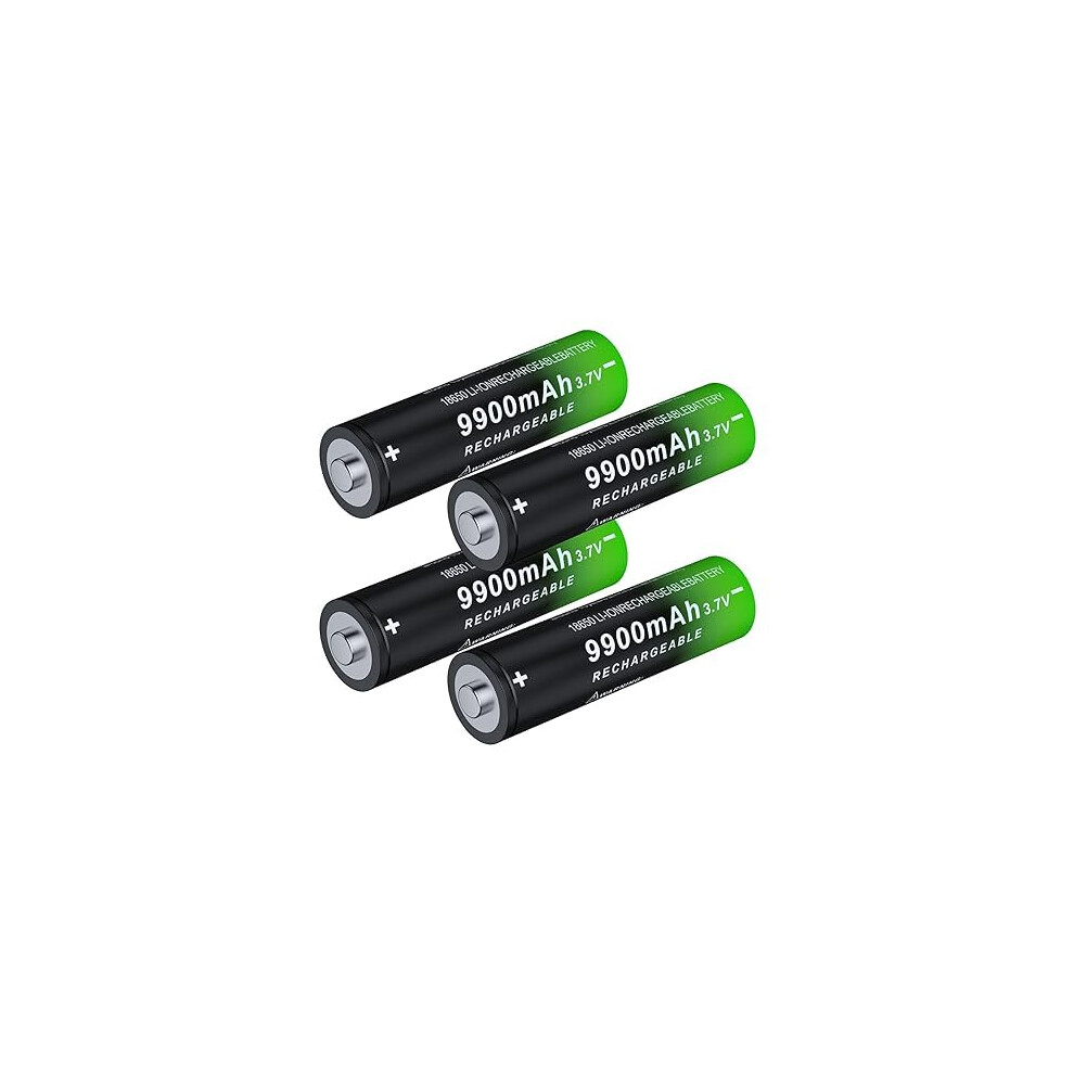 18650 Rechargeable Battery 3.7V Liion Button For Flashlights And Headlamps, 4 Pack 9426802853698