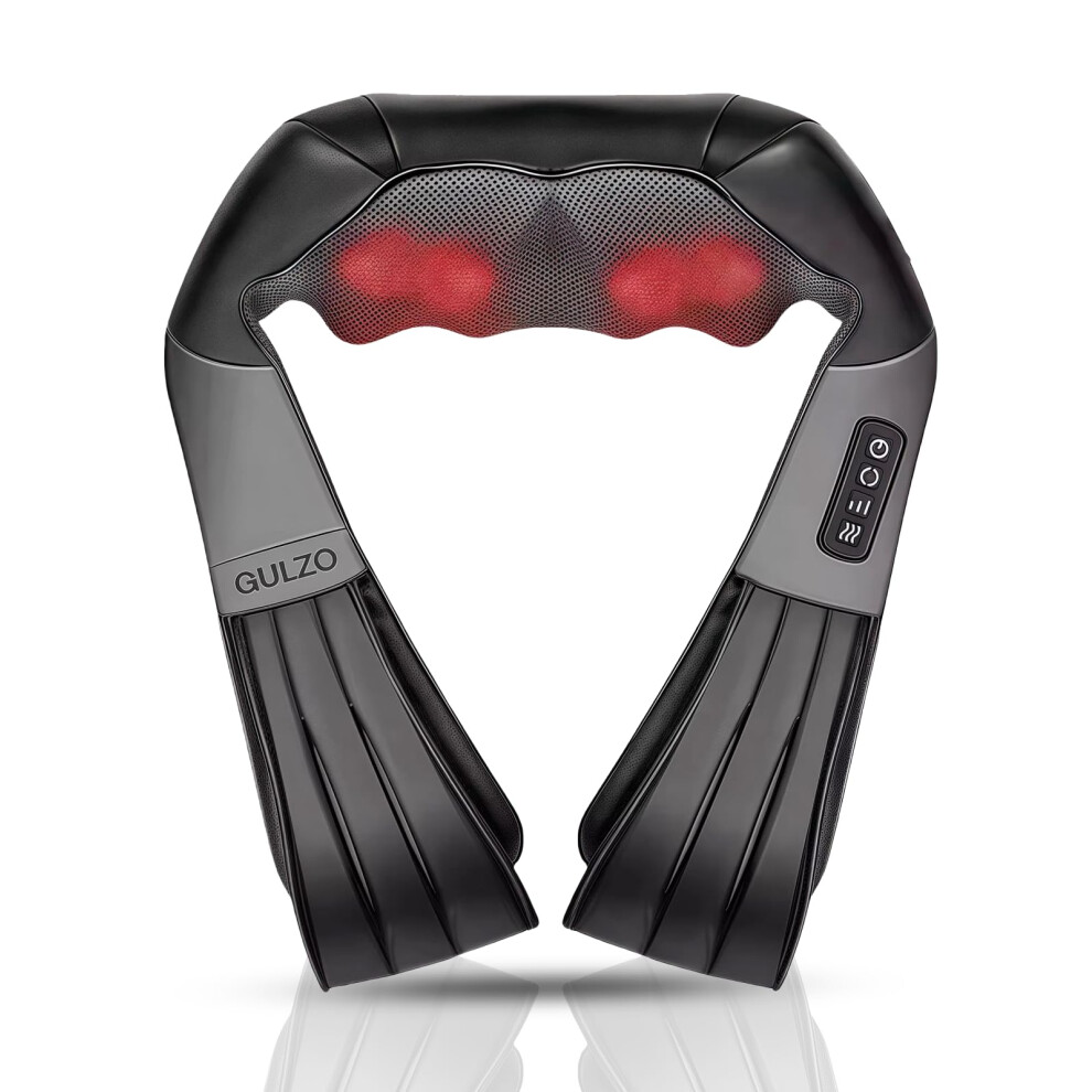 4D Shiatsu Neck and Shoulder Massager with Heat for Deep Tissue Back Pain Relief and 4D Kneading