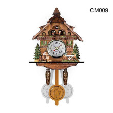 (I) Cuckoo Clock Wall Clock Handicraft Vintage Wooden Cuckoo Tree House Clock For Bedroom Living Room School Office