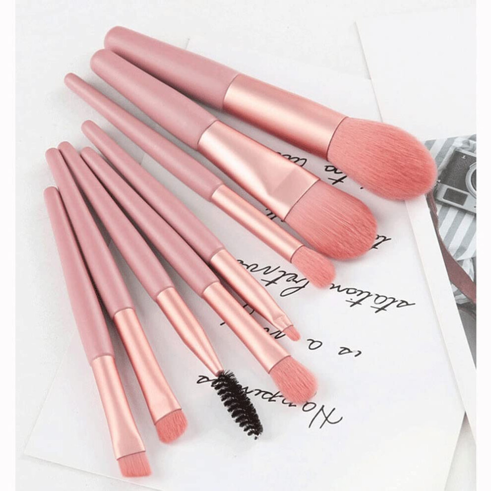 Makeup Brushes Set for Women with Silky Soft Vegan Bristles, 8Pcs Complete Foundation Eyeshadow Blush Kit