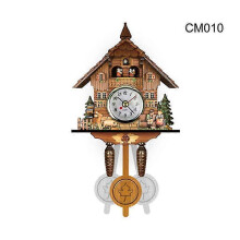 (J) Cuckoo Clock Wall Clock Handicraft Vintage Wooden Cuckoo Tree House Clock For Bedroom Living Room School Office