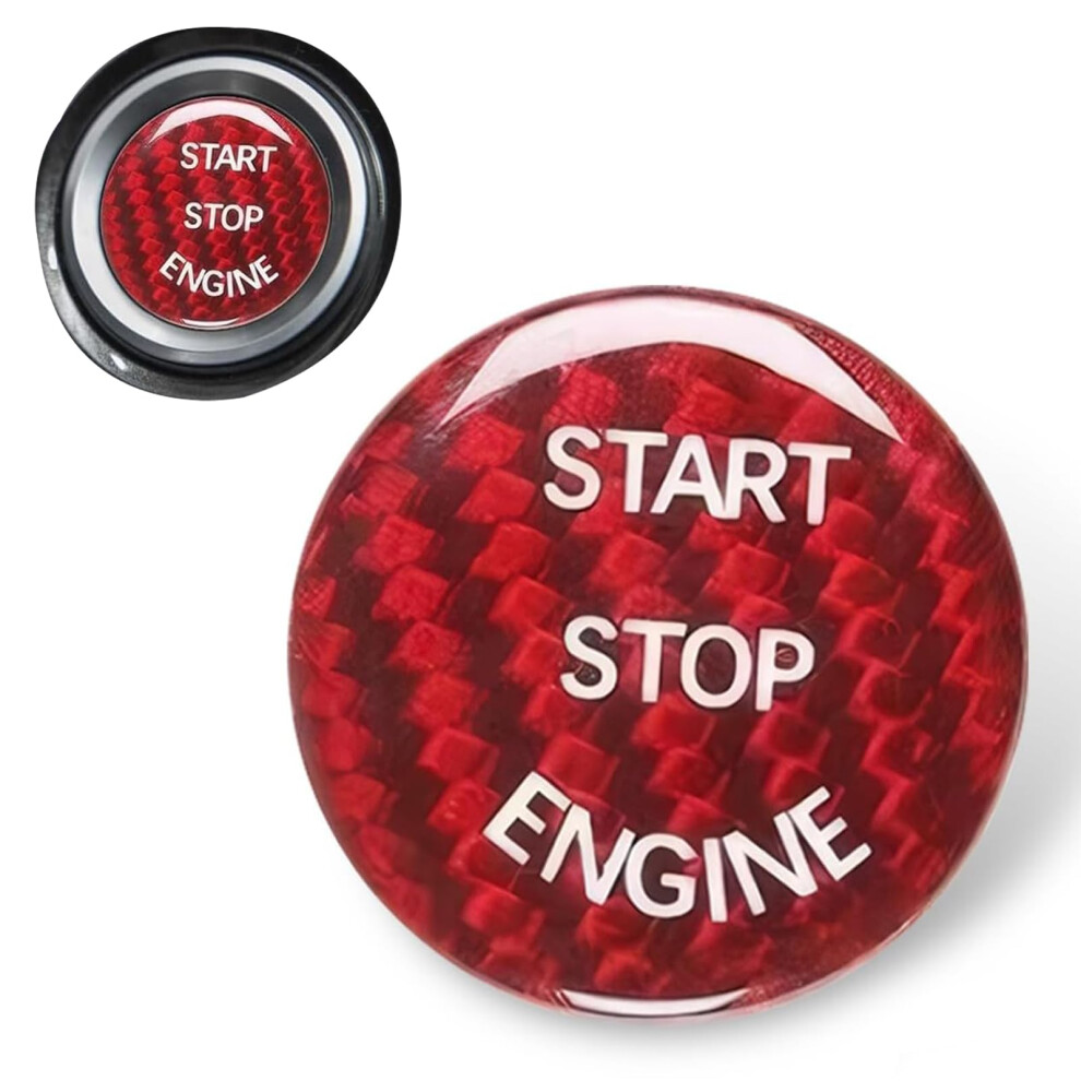 Carbon Fiber Start Stop Button Cover Sticker For Cars Suvs Trucks Scratchresistant Red 9426802854404