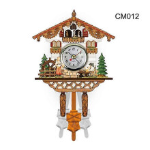 (L) Cuckoo Clock Wall Clock Handicraft Vintage Wooden Cuckoo Tree House Clock For Bedroom Living Room School Office