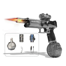 (Gray) Large Capacity Electric Water Guns with Realistic Muzzle Flame Perfect For Outdoor Water Activity And Poolside Play  Red