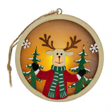 (Elk) Led Christmas Round Shape Ornament Fashionable Hangable Lighting Crafts For Living Room