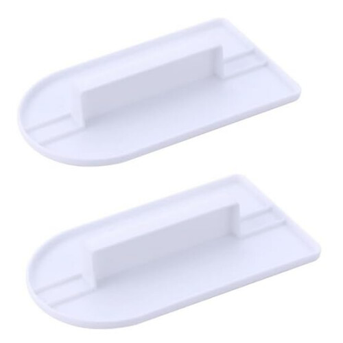 2Pcs White Plastic Fondant Smoother with Ergonomic Handle Cake Decorating Icing Scraper Set