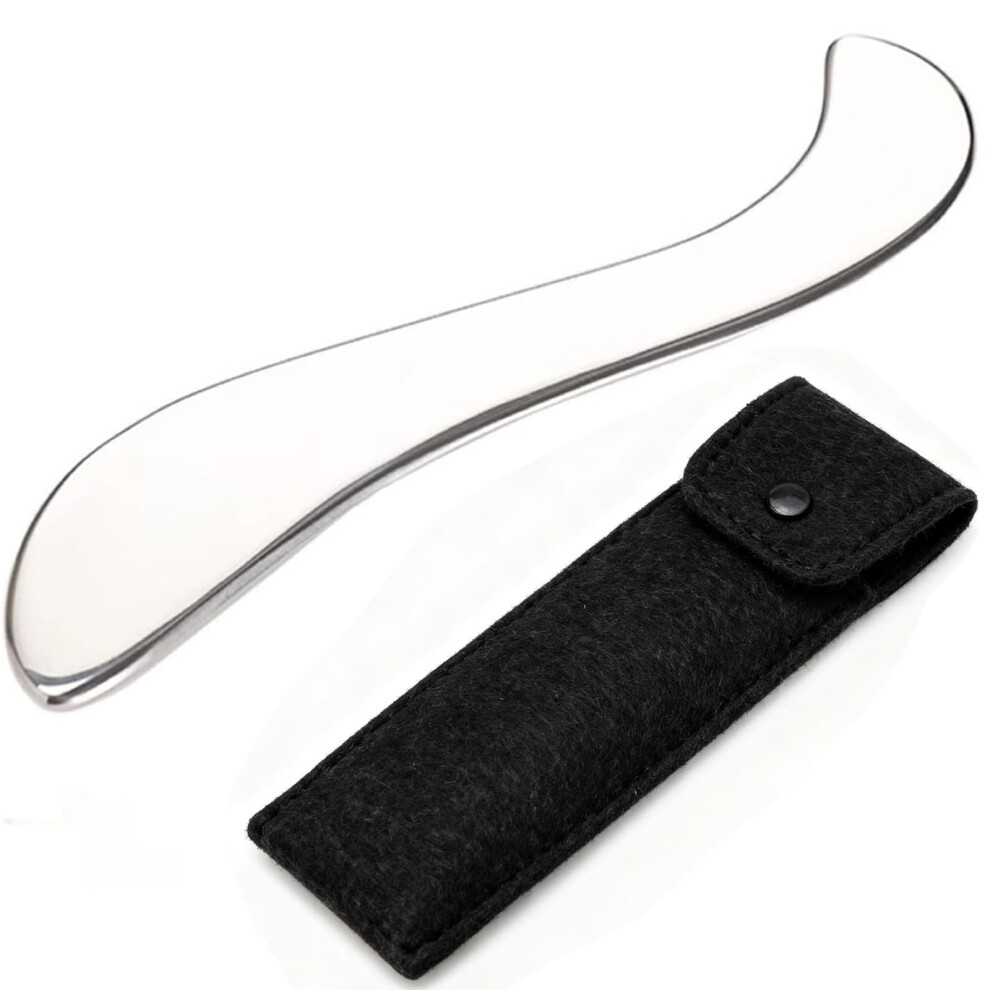Stainless Steel Gua Sha Massage Tool SShaped Muscle Scraper for Soft Tissue Recovery and Therapy