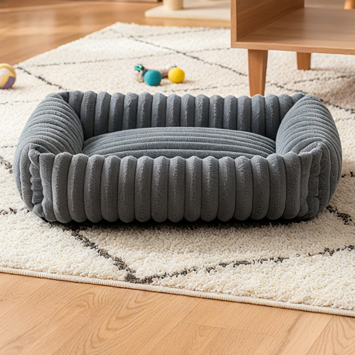 Living And Home (Dark Grey, Large) Soft Pet Bed with PP Cotton Filling 1