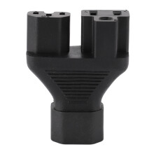 Enkele IEC-stekker C14 naar C13 + Nema5-15R splitterconverter, 15 Ampère Y-stekkeradapter met slijtvaste en geïsoleerde constructie voor stabiele