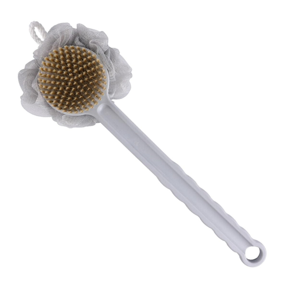 DoubleSided Long Handle Bath Brush for Back Scrubbing, Exfoliation and Cellulite Massage