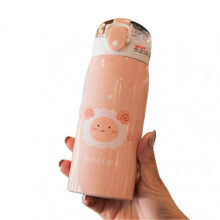 (Deep Pink Lamb) Insulated Stainless Steel Water Bottles With Straw Leak Proof And Bpa-free Double Wall Water Bottles Hot And Cold Water